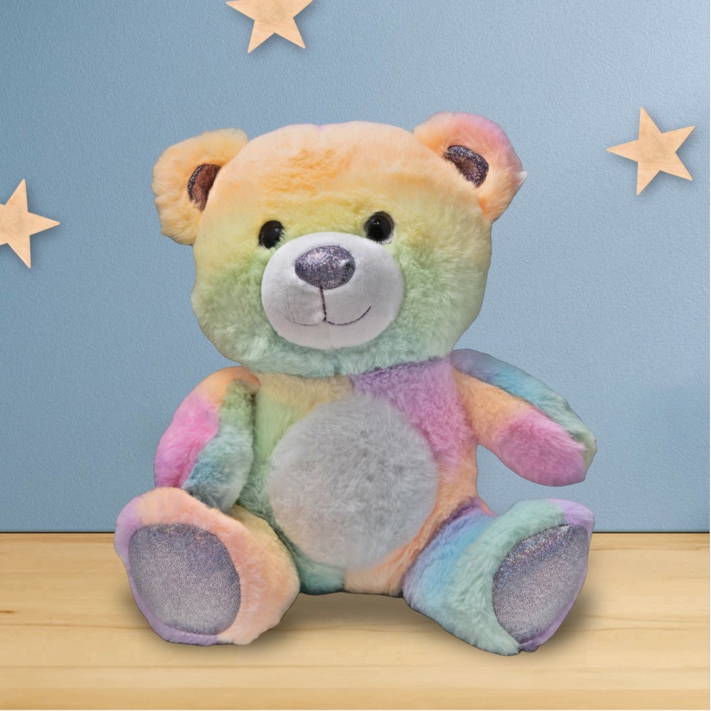 Rainbow Sherbet Plush Teddy Bear Stuffed Fiesta